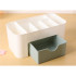 Kosmetikos ir papuošalų organizatorius su stalčiumi, žalias, 20 × 10 × 9,5 cm