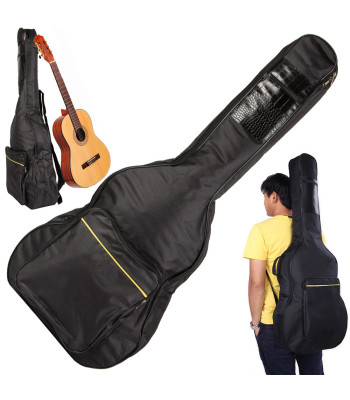 Klasikinės ir akustinės gitaros dėklas su kišenėmis, reguliuojamais diržais ir rankena