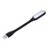 Lanksti silikoninė USB lemputė kompiuteriui, 6 LED, juoda, 16,7 × 1,8 cm