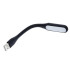 Lanksti silikoninė USB lemputė kompiuteriui, 6 LED, juoda, 16,7 × 1,8 cm