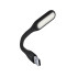 Lanksti silikoninė USB lemputė kompiuteriui, 6 LED, juoda, 16,7 × 1,8 cm