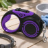 Automatinis juostinis pavadėlis šuniui su blokatoriumi, violetinis, 5 m, iki 15 kg