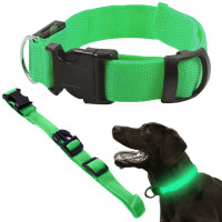 Šviečiantis LED antkaklis šunims ir katėms, žalias, 36–59 cm