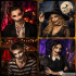 Laikina „Halloween“ tatuiruotė su pabaisos burna ir aštriais dantimis, 12 × 5 cm