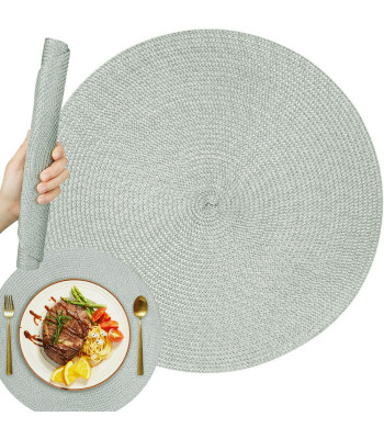Apvalus pintas stalo padėkliukas, pilkas, 38 cm