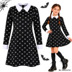 Vaikiška kostiuminė suknelė su kaukolių raštu, Wednesday Addams, 125–135 cm