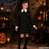 Vaikiška kostiuminė suknelė su kaukolių raštu, Wednesday Addams, 125–135 cm