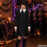 Vaikiška Wednesday Addams stiliaus kostiumo suknelė Helovinui, juoda, 135–145 cm