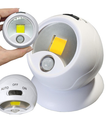Belaidė LED COB lempa su judesio jutikliu ir magnetiniu pagrindu, 360