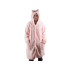 Šiltas rožinis džemperis-antklodė su gobtuvu, 2 viename, oversize, XL
