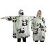 Šiltas panda džemperis-pledas, 2 viename, su gobtuvu, oversize, XXL