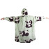 Šiltas panda džemperis-pledas, 2 viename, su gobtuvu, oversize, XXL