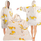 Šilta megztinė antklodė su kačiuku, su gobtuvu, oversize, 2w1, XXL