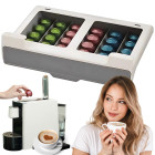 Pakabinamas kavos kapsulių laikiklis, 6 skyreliai, Nespresso ir Dolce Gusto kapsulėms, 30 kapsulių, 27 × 7 cm, 07306