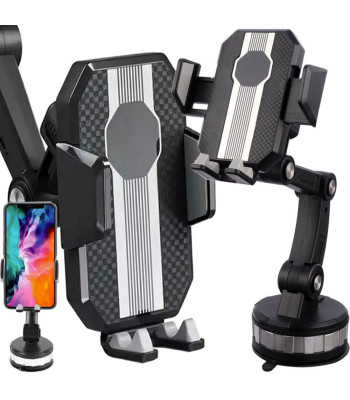 Automobilinis telefono laikiklis su siurbtuku, juodas, 30 cm
