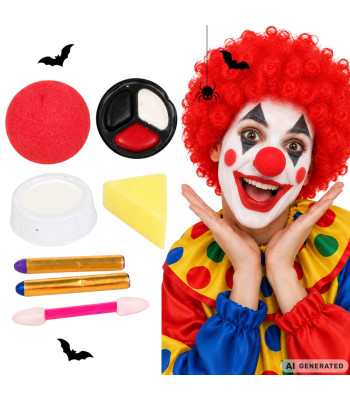 Klouno makiažo rinkinys Helovinui ir cosplay