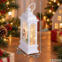 Kalėdinis LED žibintas su sniego seniu, baltas, 14 × 7 × 4 cm
