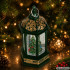 Kalėdinis LED žibintas-lampionas su eglute, 14 × 6,5 cm