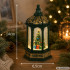 Kalėdinis LED žibintas-lampionas su eglute, 14 × 6,5 cm