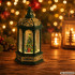 Kalėdinis LED žibintas-lampionas su eglute, 14 × 6,5 cm