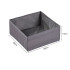 Pilkas tekstilinis organizatorius apatiniams drabužiams, drabužiams ir batams, 28 × 28 × 13 cm