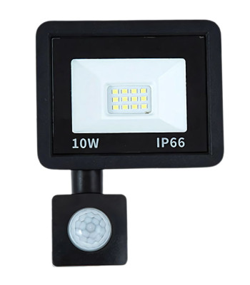 LED lauko prožektorius su judesio ir prieblandos jutikliais, 10 W, 6000 K, IP66