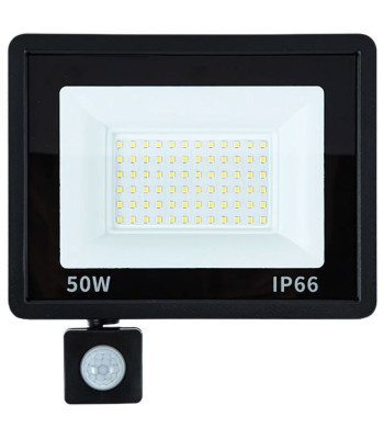 LED lauko prožektorius su judesio ir prieblandos jutikliais, 50 W, 6000 K, IP66