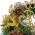 Kalėdinis dekoratyvinis vainikas su auksinėmis puošmenomis ir užrašu „Merry Christmas“, 40 cm