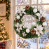 Kalėdinis dekoratyvinis vainikas su kankorėžiais ir užrašu Merry Christmas, 40 cm