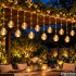 Kalėdinė LED šviesos užuolaida su skaidriais rutuliais, 138 LED, 460 cm