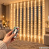 LED šviesos užuolaida su pulteliu, USB, šiltai balta, 300 LED, 3 m