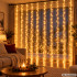 LED šviesos užuolaida su pulteliu, USB, šiltai balta, 300 LED, 3 m