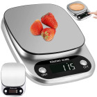 Elektroninės virtuvinės svarstyklės su LCD ekranu, sidabrinės, 3 kg, 0,1 g