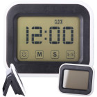 Skaitmeninis LCD laikrodis-žadintuvas su magnetu ir laikmačiu, 9 × 7,5 × 2,5 cm
