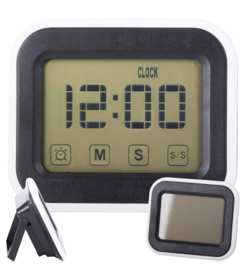Skaitmeninis LCD laikrodis-žadintuvas su magnetu ir laikmačiu, 9 × 7,5 × 2,5 cm
