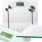 Elektroninės stiklinės vonios svarstyklės su LCD ekranu, skaidrios, iki 180 kg, 30 × 30 × 2,5 cm