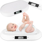 Elektroninės kūdikių svarstyklės, baltos, iki 20 kg, 10 g tikslumu, 55 × 32 × 3 cm
