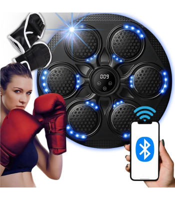 Elektroninis bokso treniruoklis su „Bluetooth“, USB, muzika ir bokso pirštinėmis, 43 cm