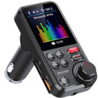 FM Bluetooth siųstuvas su laisvų rankų įranga, USB, QC 3.0, TF, BASS ir LCD, Bluetooth 5.0, 12–24 V