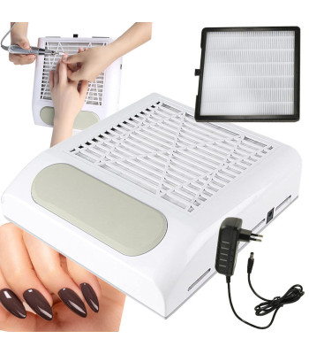 Dulkių surinkėjas nagų dulkėms, 80 W, su HEPA filtru, modelis BQ-858-8, 23 × 24 × 8 cm