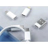 Adapterių rinkinys telefonui su dėklu, USB-C, micro USB, USB-A ir Lightning adapteriais bei SIM kortelių išėmimo įrankiu, 5 viename