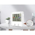 Vidaus orų stotelė su LCD ekranu, termometru, higrometru ir laikrodžiu, 9 × 9 × 2,5 cm