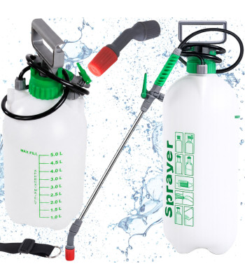 Rankinis slėginis sodo purkštuvas su peties diržu, 5 l