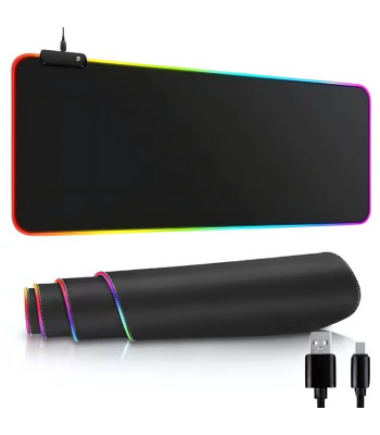 RGB žaidimų pelės ir klaviatūros kilimėlis su apšvietimu, USB, XL, 80x30 cm