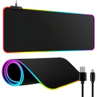 RGB LED žaidimų kilimėlis pelei ir klaviatūrai, USB, juodas, XXL, 90 × 40 × 0,4 cm