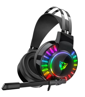 Laidinės žaidimų ausinės su 7.1 erdviniu garsu, mikrofonu ir RGB LED apšvietimu – 06357
