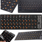Lipdukai klaviatūrai su QWERTY ir kirilicos ženklais, 11x13mm