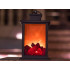 Dekoratyvinis LED žibintas su judančios liepsnos efektu, juodas, 22cm x 14cm x 14cm