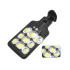 Lauko saulės LED COB šviestuvas su judesio ir sutemų jutikliais bei nuotolinio valdymo pultu, HS-8037-B, 22,5 × 9,5 cm