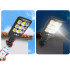 Lauko saulės LED COB šviestuvas su judesio ir sutemų jutikliais bei nuotolinio valdymo pultu, HS-8037-B, 22,5 × 9,5 cm